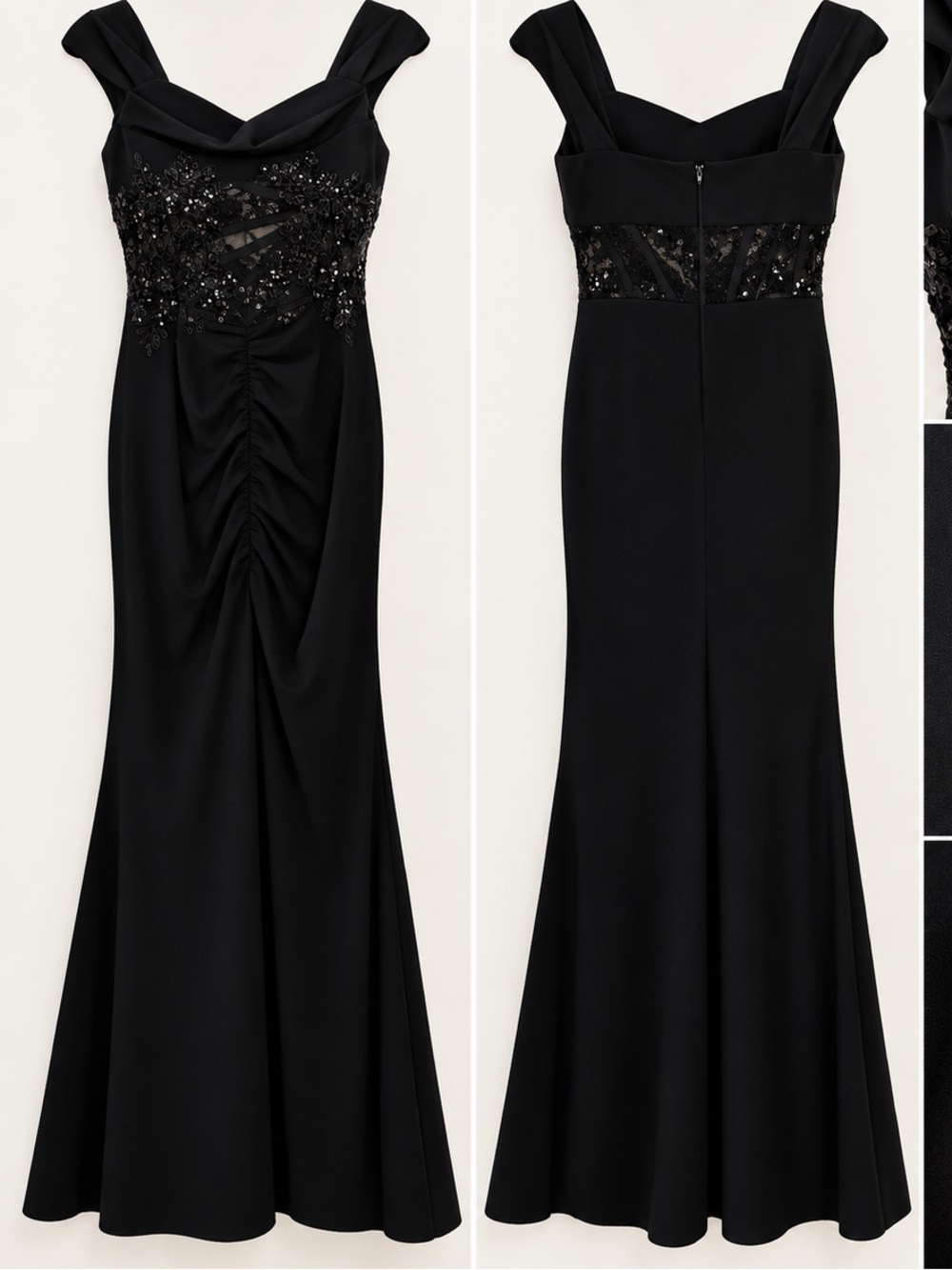 Very nice evening gown. Has sparkle and corset like middle but very modest.